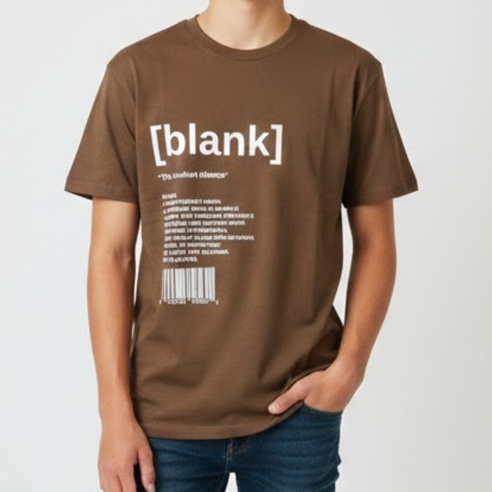 Urban Streetwear Custom Design Men’s T-Shirt Brown Cotton Printed Size M NWOT